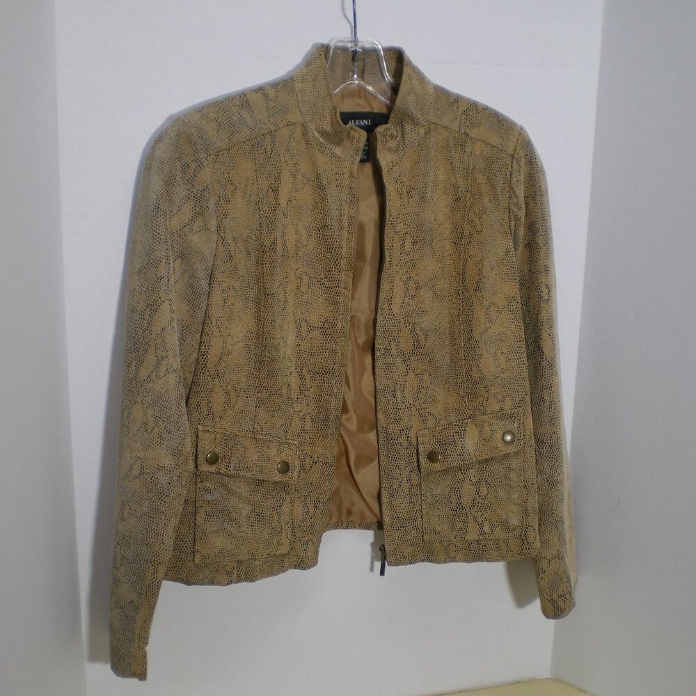 Alfani Leather Snake-Skin Looking Jacket, Size Small